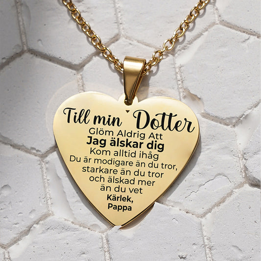 Hjärthänge graverat från far till dotter - För bästa dottern