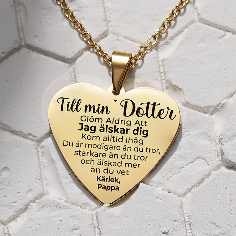 Hjärthänge graverat från far till dotter - För bästa dottern