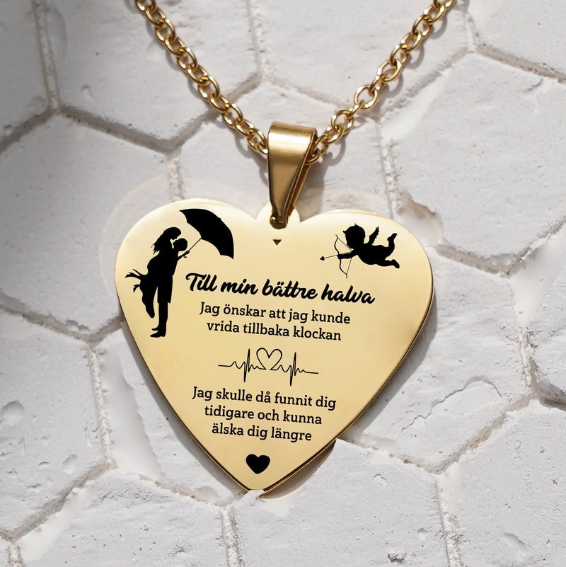 Din kärlek inspirerar - Graverat hjärthänge för en älskad