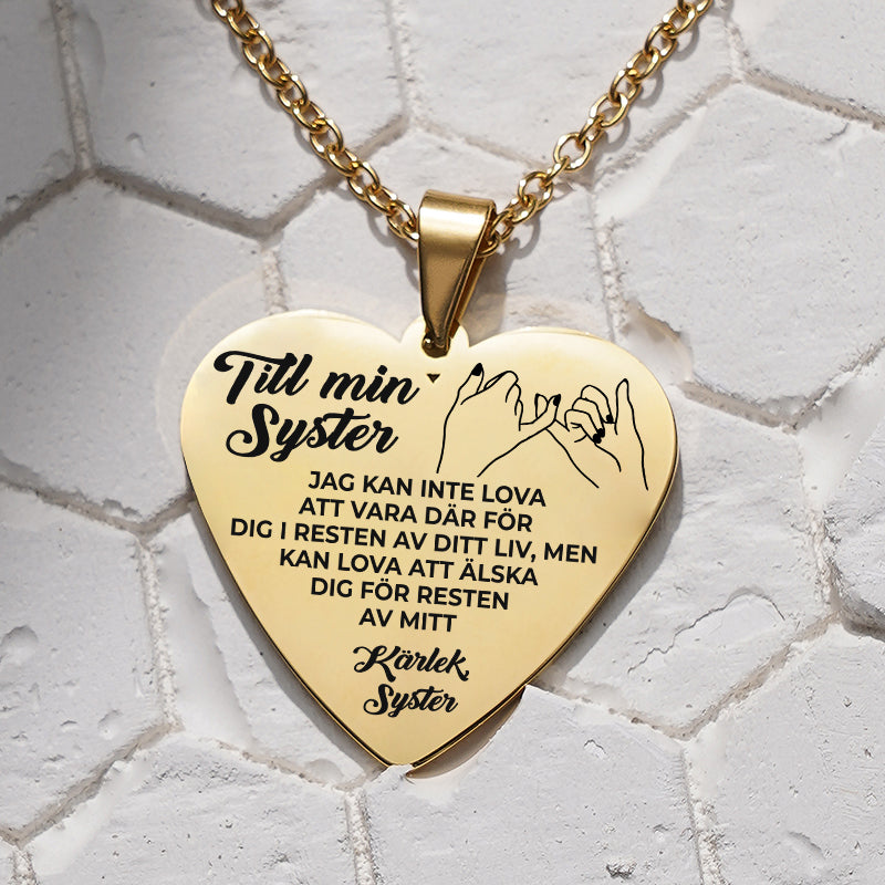 Hjärthänge graverat till syster - För min underbara syster