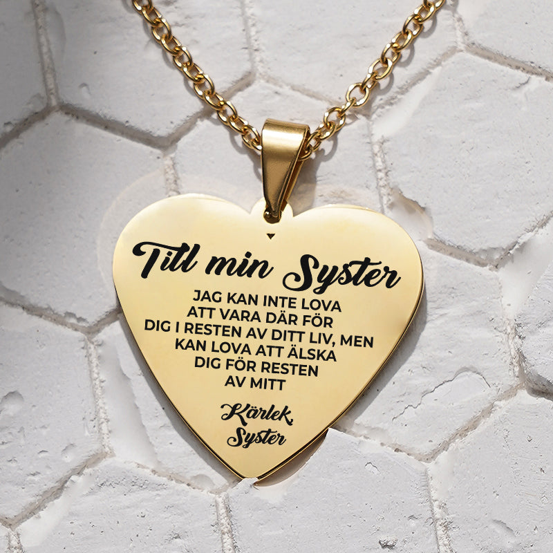 Hjärthänge graverat till syster - Du är min lycka