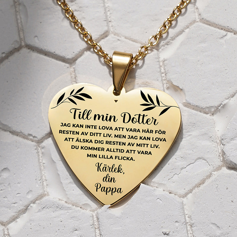 Hjärthänge graverat från far till dotter -  För min underbara dotter