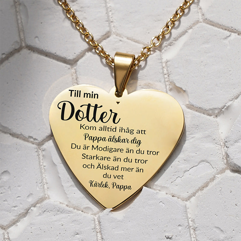 Hjärthänge graverat från far till dotter - För min älskade dotter