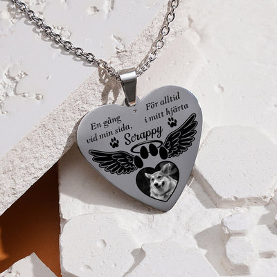 Kundanpassat minneshalsband hjärta - Med minnet av dig
