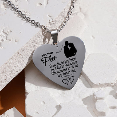 Hjärthänge graverat från man till fru - Min kärlek till dig kommer inte att blekna