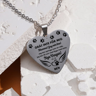 Kundanpassat minneshalsband hjärta - Du bor i mitt hjärta