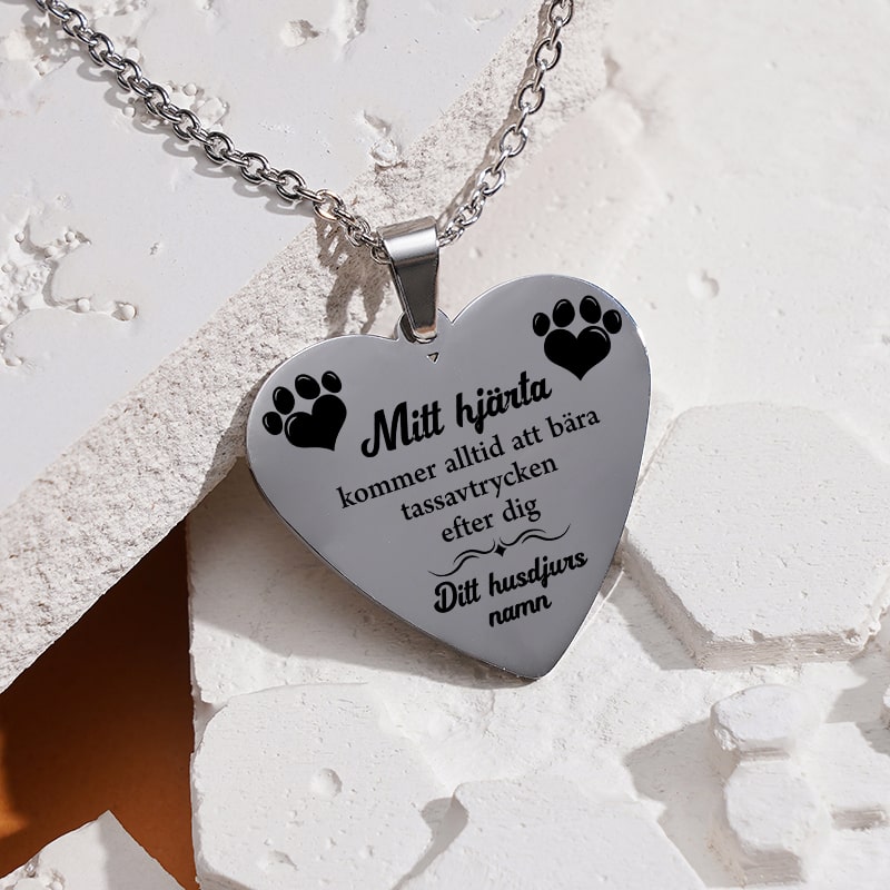 Kundanpassat minneshalsband hjärta - Tillsammans för alltid