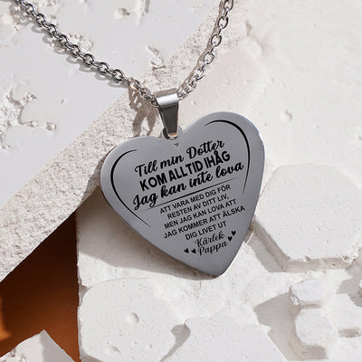Hjärthänge graverat från far till dotter -  För min vackra dotter