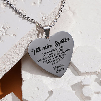Hjärthänge graverat till syster - Du är min lycka