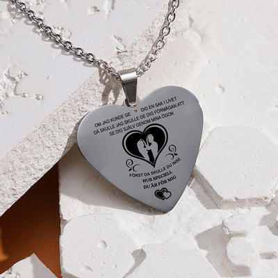 Mitt hjärta i dina händer - Graverat hjärthänge för en älskad