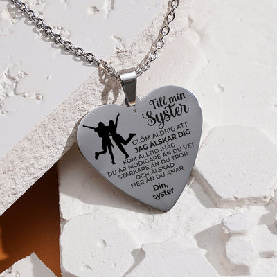 Hjärthänge graverat till syster - För min söta syster