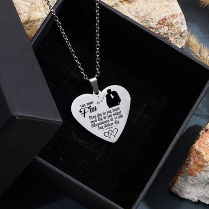 Hjärthänge graverat från man till fru - Min kärlek till dig kommer inte att blekna