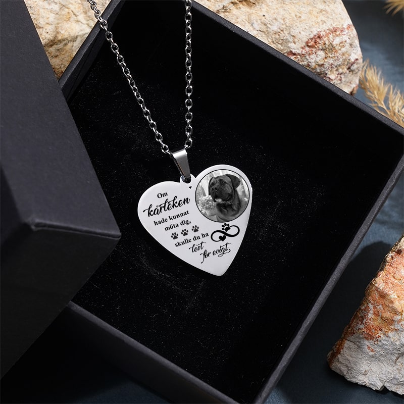 Kundanpassat minneshalsband hjärta - Minne av en vän