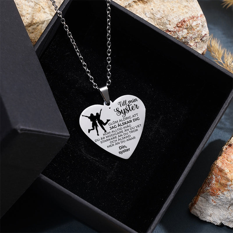 Hjärthänge graverat till syster - För min söta syster