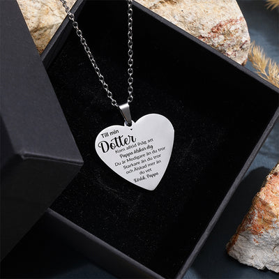 Hjärthänge graverat från far till dotter - För min älskade dotter