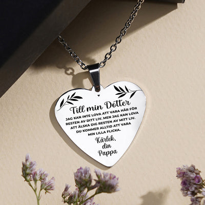 Hjärthänge graverat från far till dotter -  För min underbara dotter