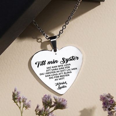 Hjärthänge graverat till syster - Du är min lycka