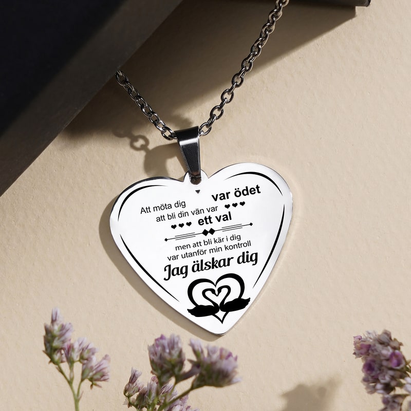 Du bist ein Teil meiner Seele - Graverat hjärthänge för en älskad