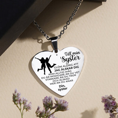 Hjärthänge graverat till syster - För min söta syster