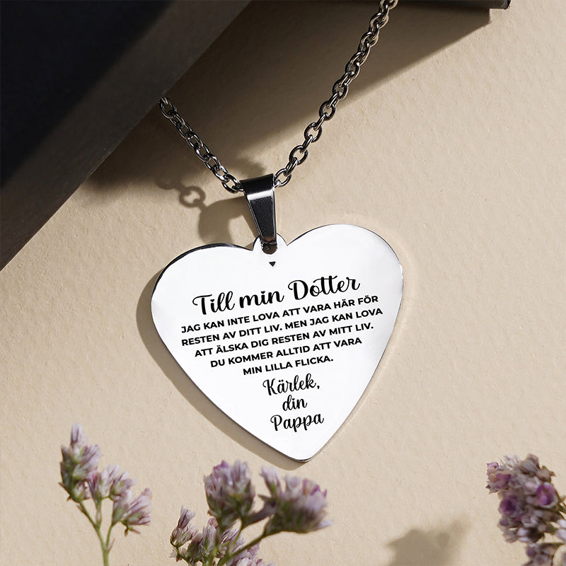 Hjärthänge graverat från far till dotter -   För min skön dotter