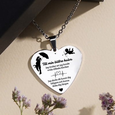 Din kärlek inspirerar - Graverat hjärthänge för en älskad