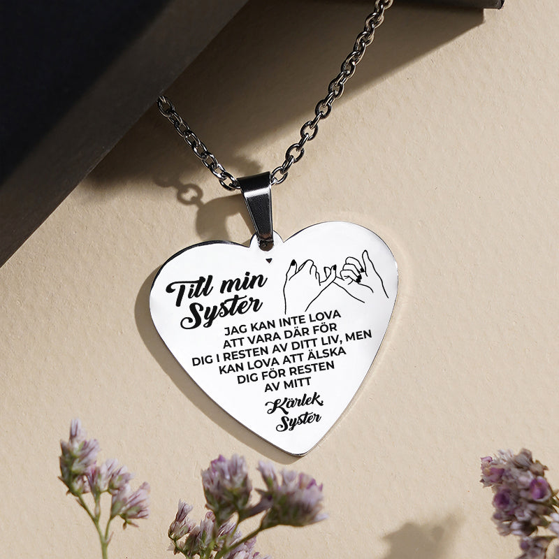 Hjärthänge graverat till syster - För min underbara syster