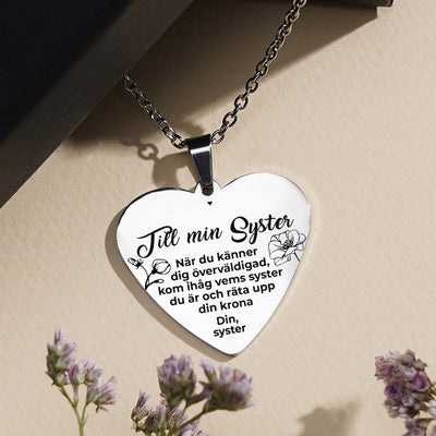 Hjärthänge graverat till syster - För min älskade syster