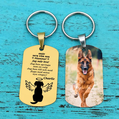 Nyckelring Med namn till minne av din hund