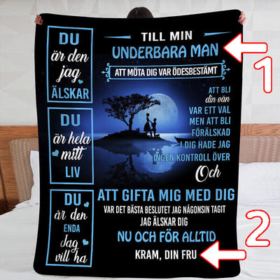 Filt från kvinna till man - "Jag älskar dig till månen och tillbaka"