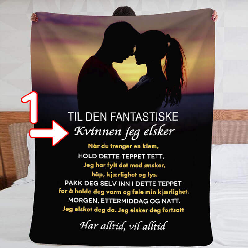 Filt från en man till en kvinna - "Med ett ögonblick och för livet"