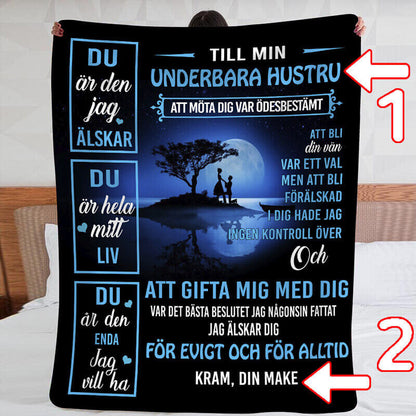 Filt från en man till en kvinna - "Jag älskar dig till månen och tillbaka"