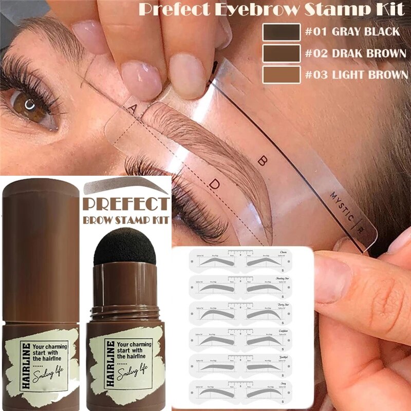 Perfekt ögonbryn stencil & stämpel kit