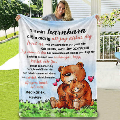 Filt Från från mormor till barnbarn - "Lyckan i dig"