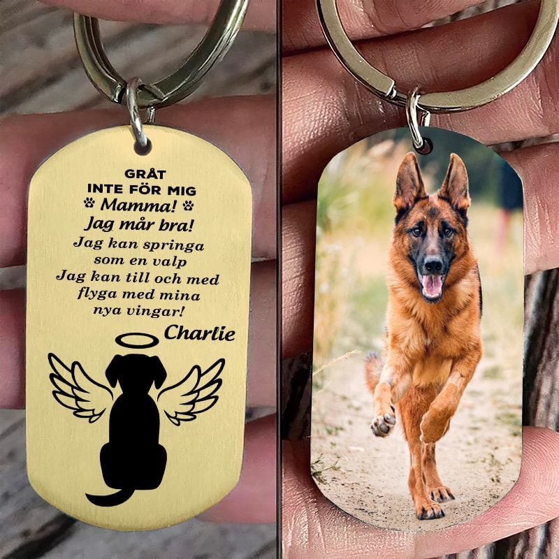 Nyckelring Med namn till minne av din hund