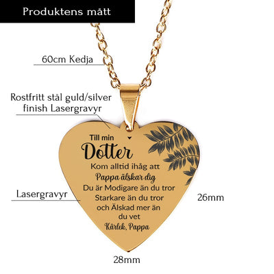 Hjärthänge graverat från far till dotter - Min lilla flicka