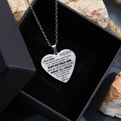 Hjärthänge graverat från svärmor till svärdotter - Jag är så stolt över dig