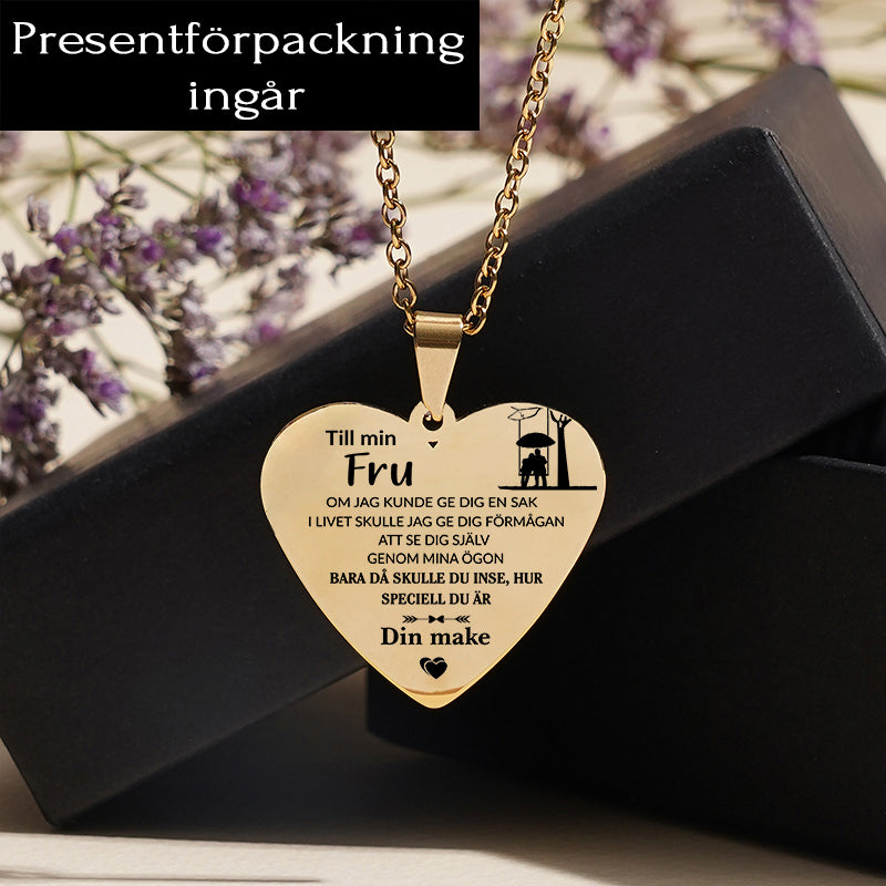 Hjärthänge graverat från man till fru - Lyckan är nära