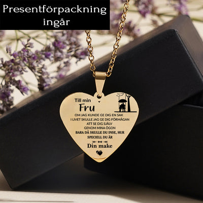 Hjärthänge graverat från man till fru - Lyckan är nära