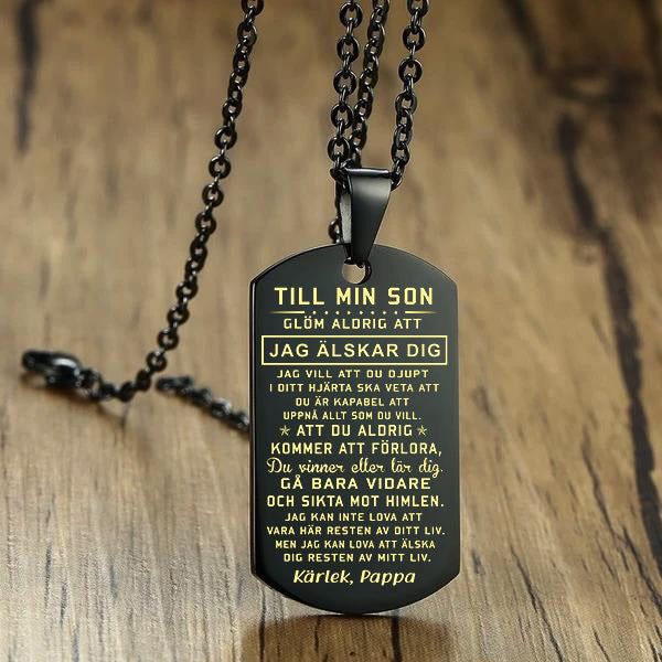 Hänge med gravyr från far till son - Med kärlek till min son