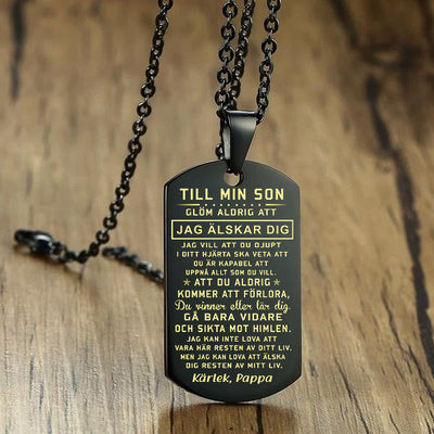 Hänge med gravyr från far till son - Med kärlek till min son