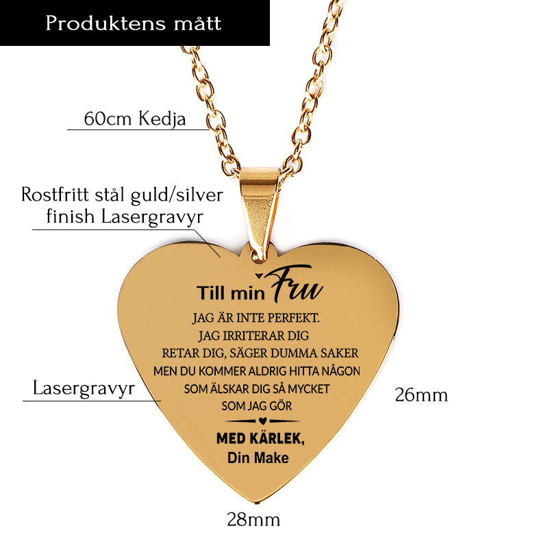 Hjärthänge graverat från man till fru - Bästa kvinnan