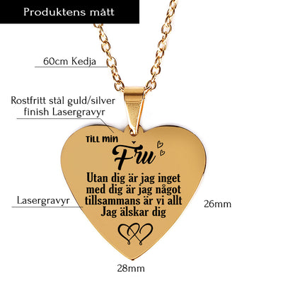 Hjärthänge graverat från man till fru - Du är min ömhet