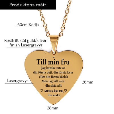 Hjärthänge graverat från man till fru - Du är min stolthet
