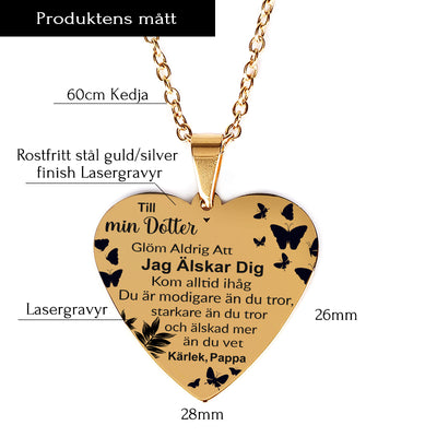Hjärthänge graverat från far till dotter - Min söta tjej