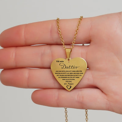 Hjärthänge graverat från far till dotter - Jag är alltid nära
