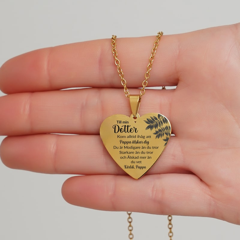 Hjärthänge graverat från far till dotter - Min lilla flicka