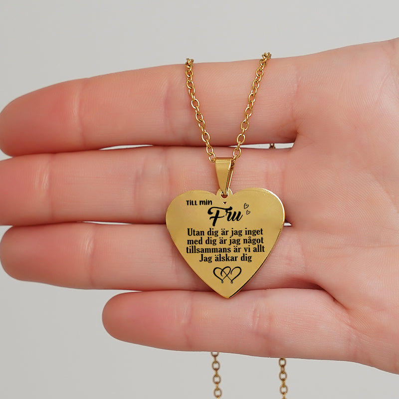 Hjärthänge graverat från man till fru - Du är min ömhet