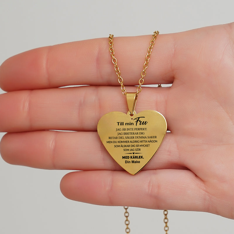 Hjärthänge graverat från man till fru - Bästa kvinnan