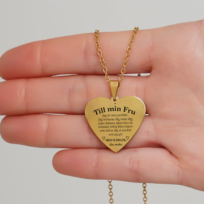 Hjärthänge graverat från man till fru - Du är min för alltid