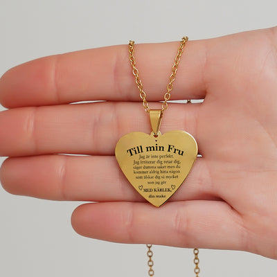 Hjärthänge graverat från man till fru - Du är min för alltid